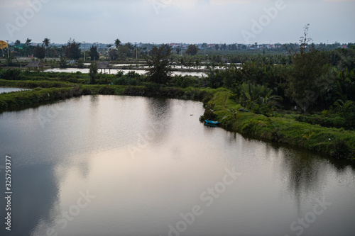 landscape with a river near Hoi An, Vietnam in the fishing area
