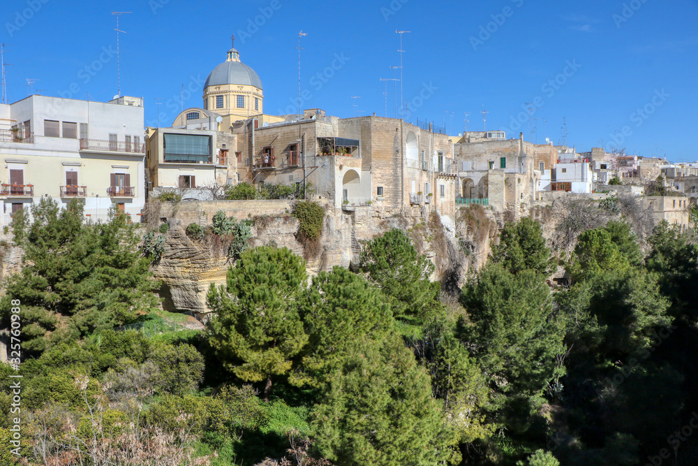 Overview of the ravine of San Marco in Massafra, Taranto, Puglia, Italy