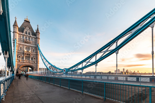 Beautiful Tower bridge in London at sunrise