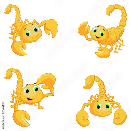 set of scorpion cartoon