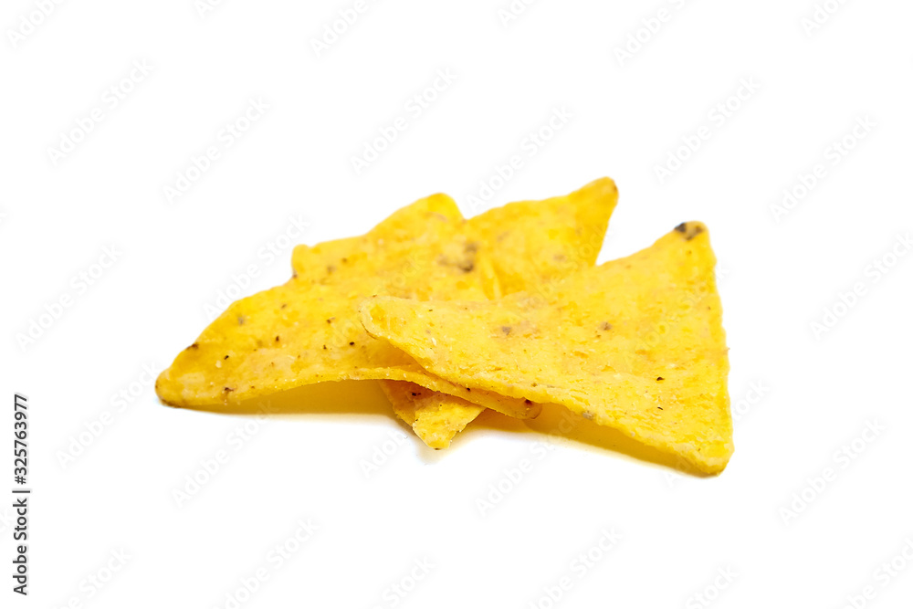 nachos, corn chips, isolated on white background nachos, corn chips, isolated on white background