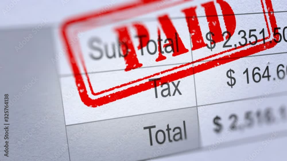 Animation of Billing Statement with Paid Stamp