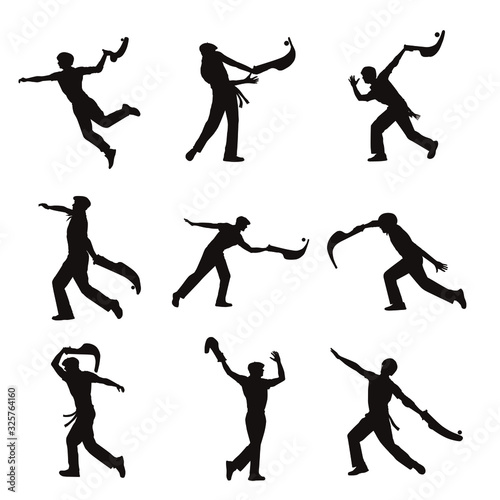 Silhouette of Jai alai Basque Pelota Cesta Punta Player