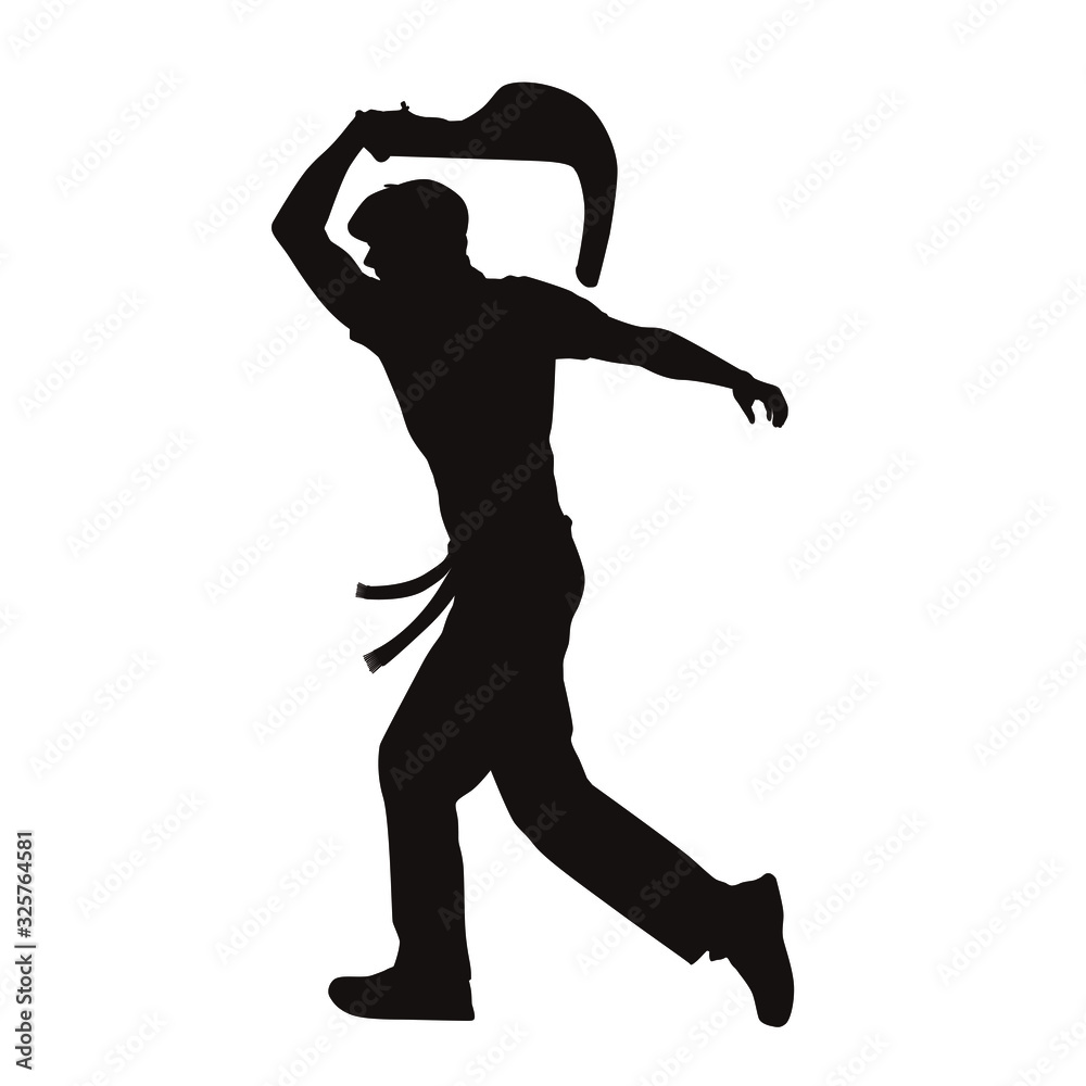 Silhouette of Jai alai Basque Pelota Cesta Punta Player Silhouette of Jai alai Basque Pelota Cesta Punta Player