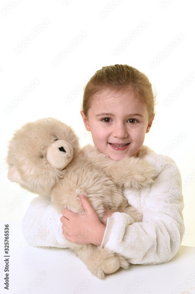 blonde little girl with a teddy bear blonde little girl with a teddy bear