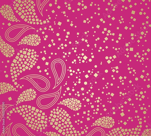 traditional paisley floral pattern , textile , Rajasthan, India 