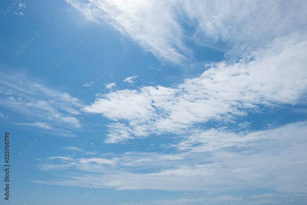 White clouds in summer blue sky