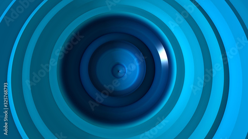 Beautiful colorful Blue Circles Wave Seamless Abstract Background. . Simple and clean. 3D Render.