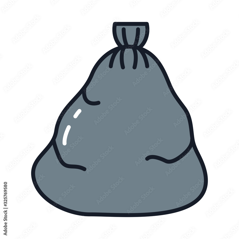 Isolated trash bag line and fill vector design Isolated trash bag line and fill vector design