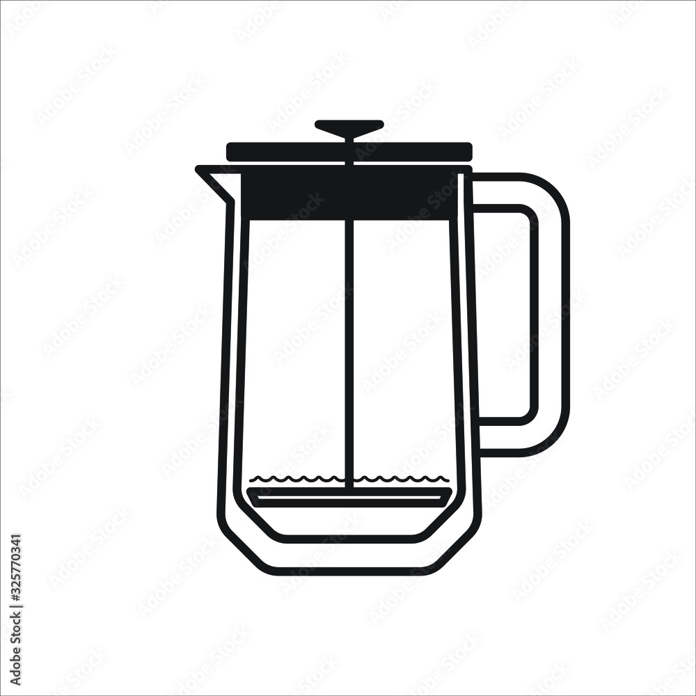 coffee french press isolated vector coffee french press isolated vector
