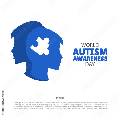 Vector illustration of World autism awareness day. For a poster and banner.