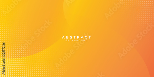 Abstract orange background with dynamic circle and halftone. Abstract modern background gradient color. Orange yellow gradient with geometric shape and halftone decoration. 