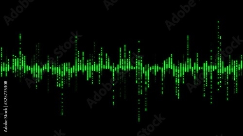 Music equalizer, audio waves or sound frequency in lines, digital player waveform, hud for sound technology or tune bar, recorder signal. Available in 4K video render footage.