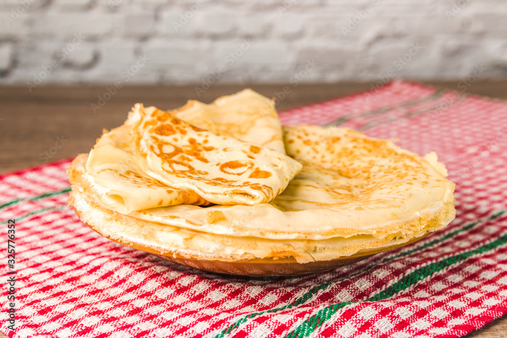 healthy traditional pancakes from rice flour on wooden table. delicious healthy breackfast healthy traditional pancakes from rice flour on wooden table. delicious healthy breackfast