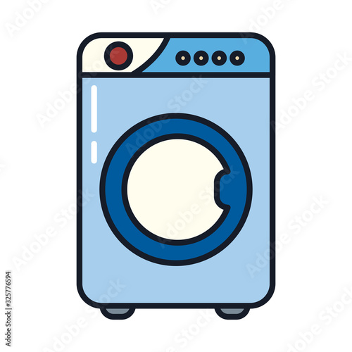 washing machine line and fill style icon vector design