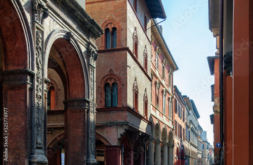 Bologna,  Palazzi di via Maggiore da Palazzo della Mercanzia photo
