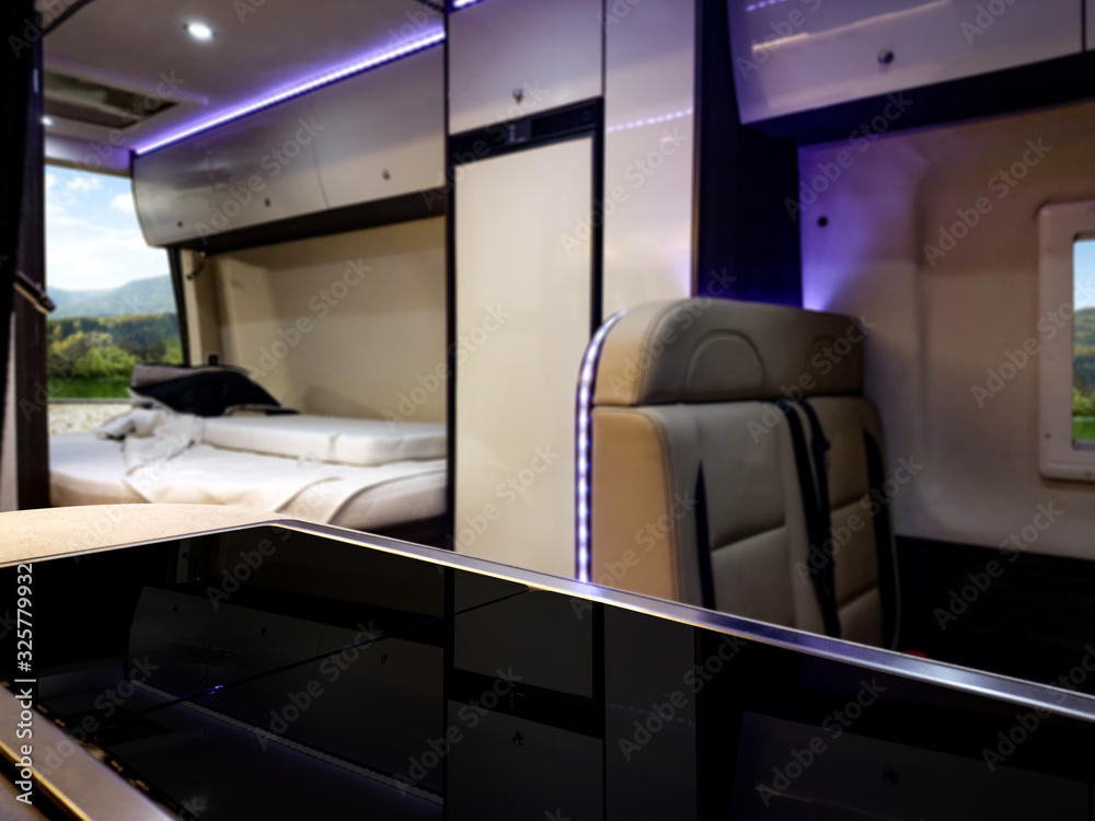 Fototapeta premium Camper interior and free space for your decoration. 