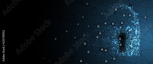 Cybersecurity and information or network protection. Future technology web services for business and internet project