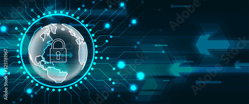 Cybersecurity and information or network protection. Future technology web services for business and internet project