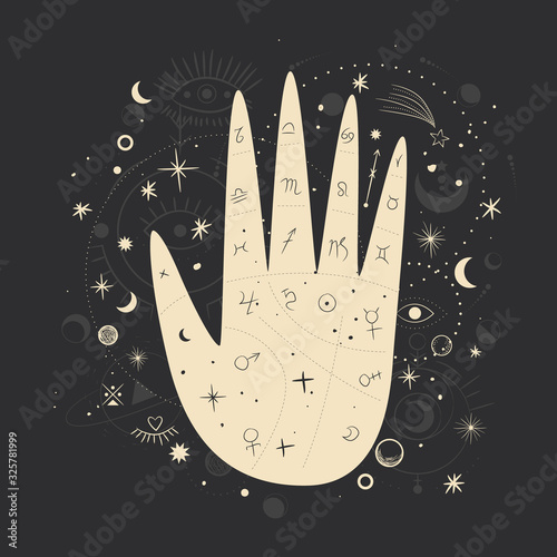 magic objects. objects of magical rites and rituals. Spiritualism and Occultism. space energy, solar system, vector graphics