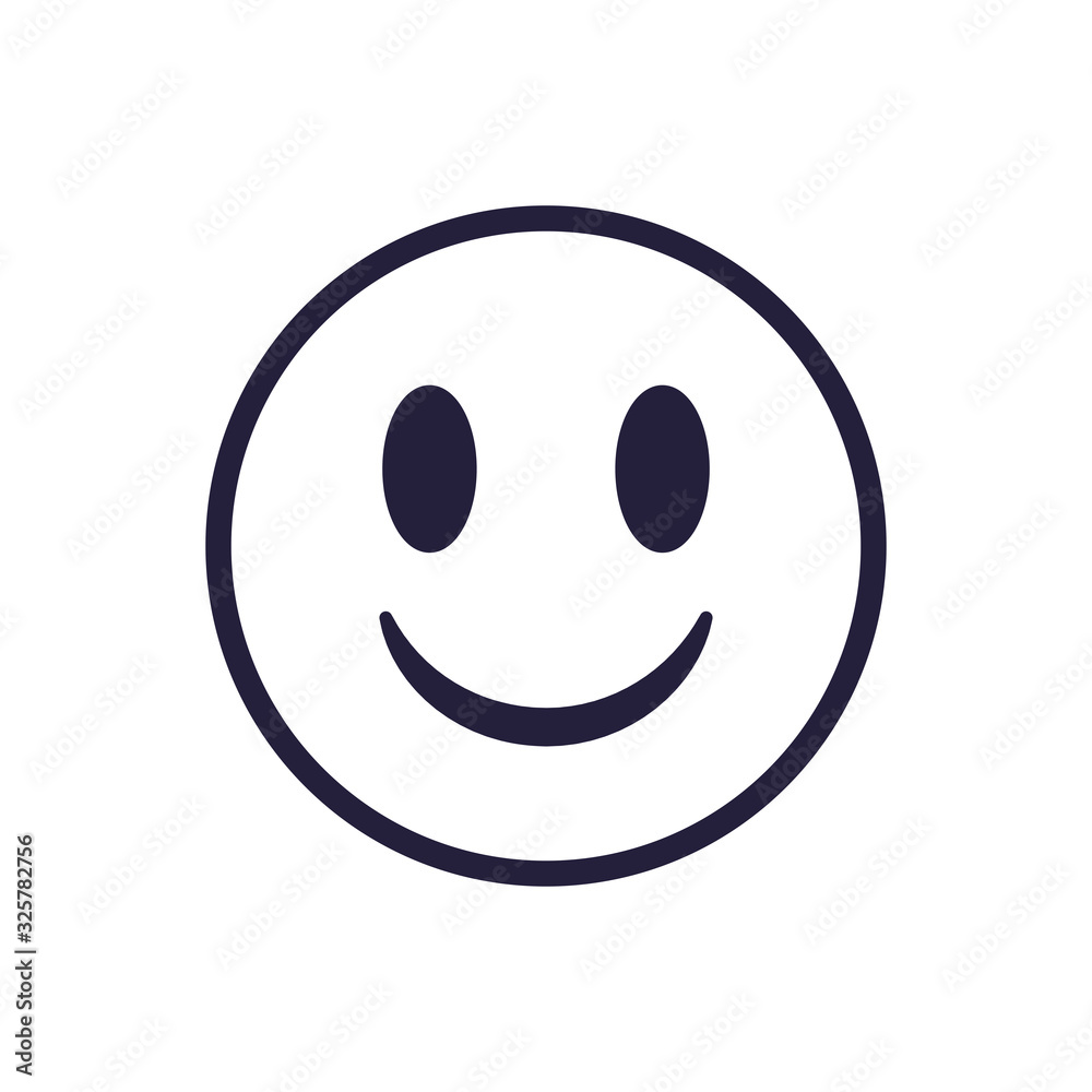 Happy emoji face flat style icon vector design Happy emoji face flat style icon vector design