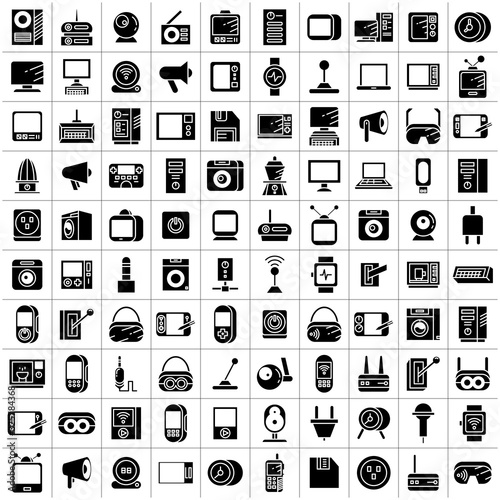 big set of electronic device and appliance icons