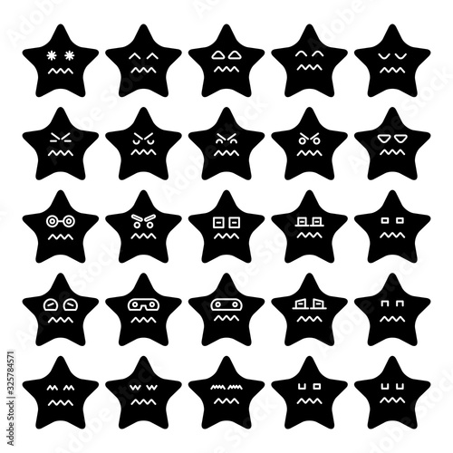star emoji  emoticon set vector