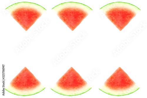 Fototapeta Naklejka Na Ścianę i Meble -  Red Watermelon isolated on a white background. Fruits background and copy space.