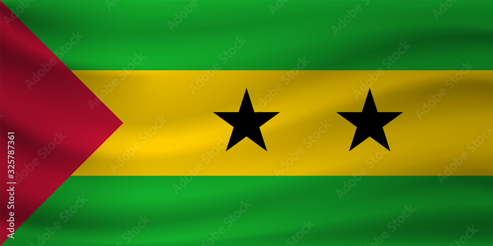 Waving flag of Sao Tome and Principe. Vector illustration Waving flag of Sao Tome and Principe. Vector illustration