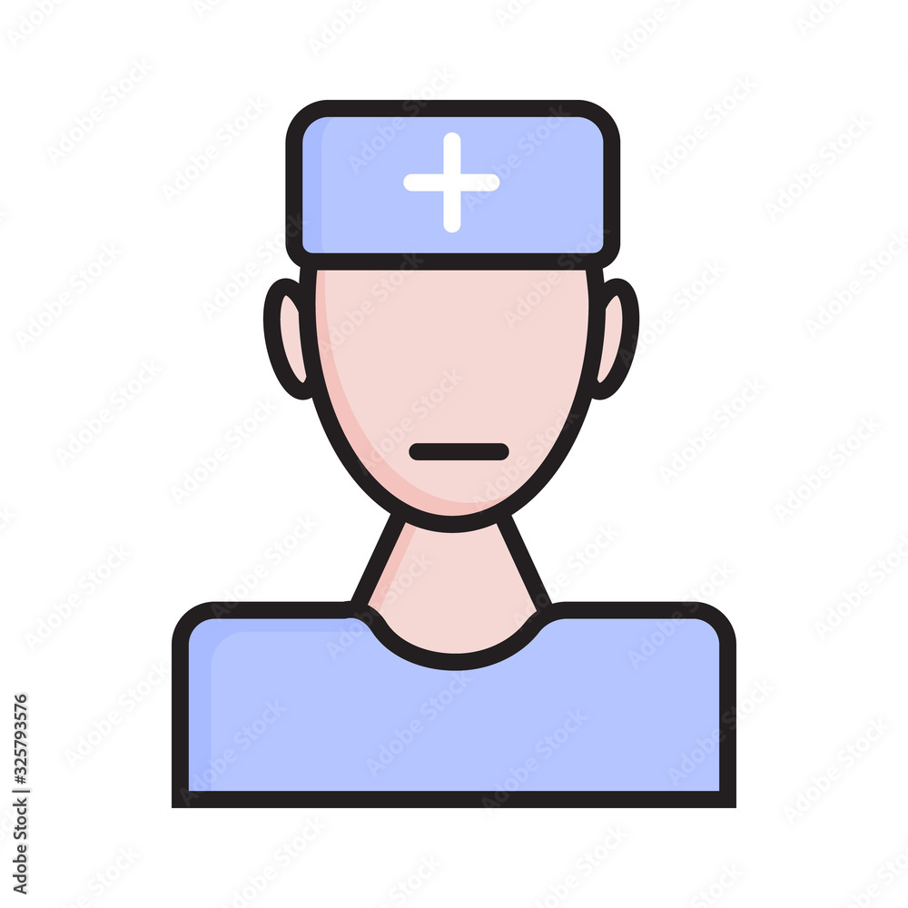 Nurse icon vector. Doctor symbol for a medical website, infographic. Make an appointment with a doctor.
