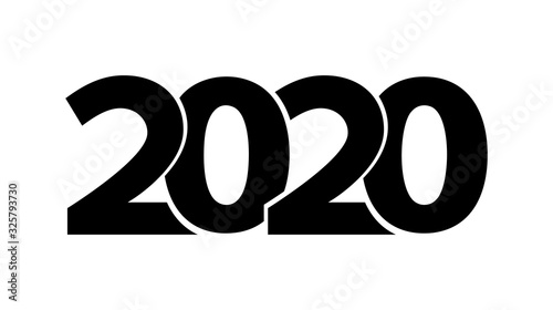 2020 year number. Isolated on white background creative sign for the calendar, greeting cards, background, banners. 2020 season logo for any advertising and typography decoration. 