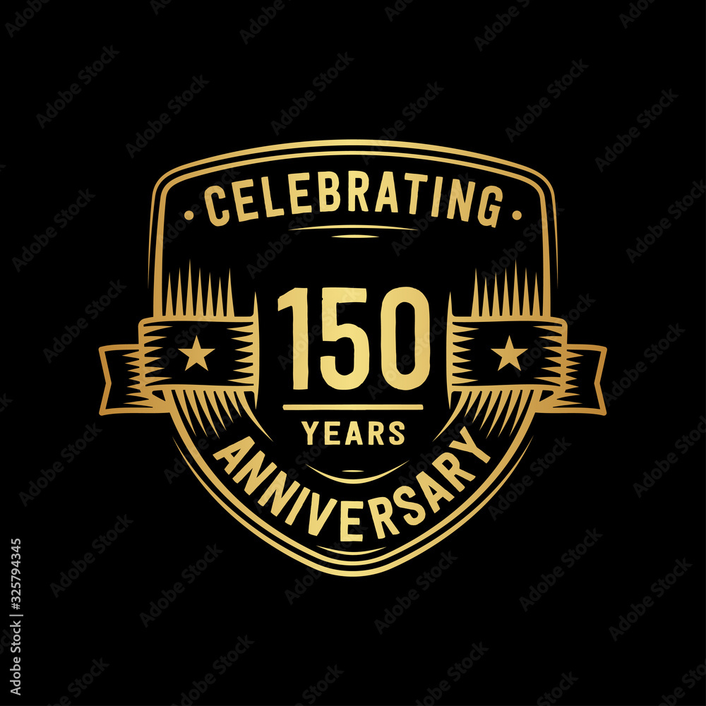 Fototapeta premium 150 years anniversary celebration shield design template. Vector and illustration.