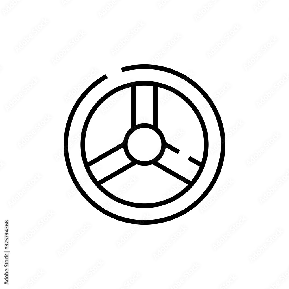 Driving wheel line icon, concept sign, outline vector illustration, linear symbol. Driving wheel line icon, concept sign, outline vector illustration, linear symbol.