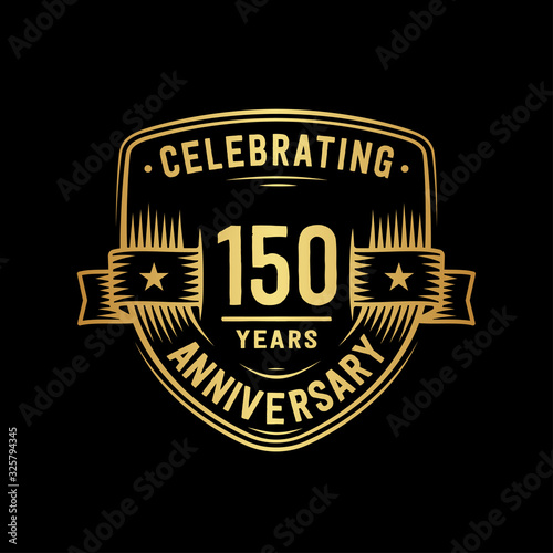 150 years anniversary celebration shield design template. Vector and illustration.
