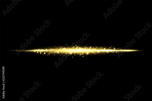 Glow isolated golden transparent effect, lens flare, explosion, glitter, line, sun flash, spark and stars. For illustration template art design, banner for Christmas celebrate, magic flash energy ray