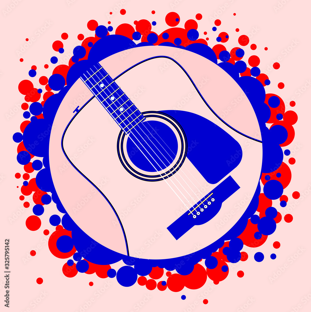 Pink Abstract Guitar Background Stock Vector | Adobe Stock