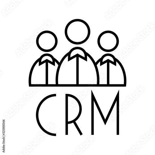 Crm tean line icon, concept sign, outline vector illustration, linear symbol. photo