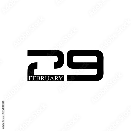 29th February icon symbol design vector, also known as leap year day, is a date added to most years that are divisible by 4.