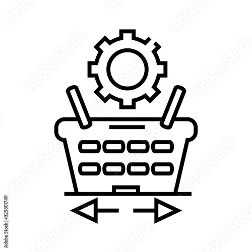 Consumer basket line icon, concept sign, outline vector illustration, linear symbol.