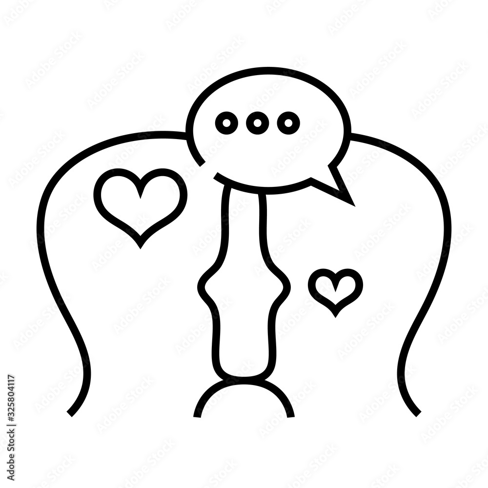 Obraz premium Confidential chats line icon, concept sign, outline vector illustration, linear symbol.