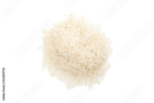 Heap of rice isolated on white background