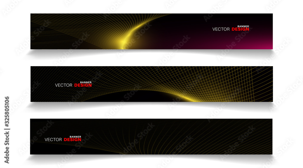 Abstract vector design banner template with light effect background