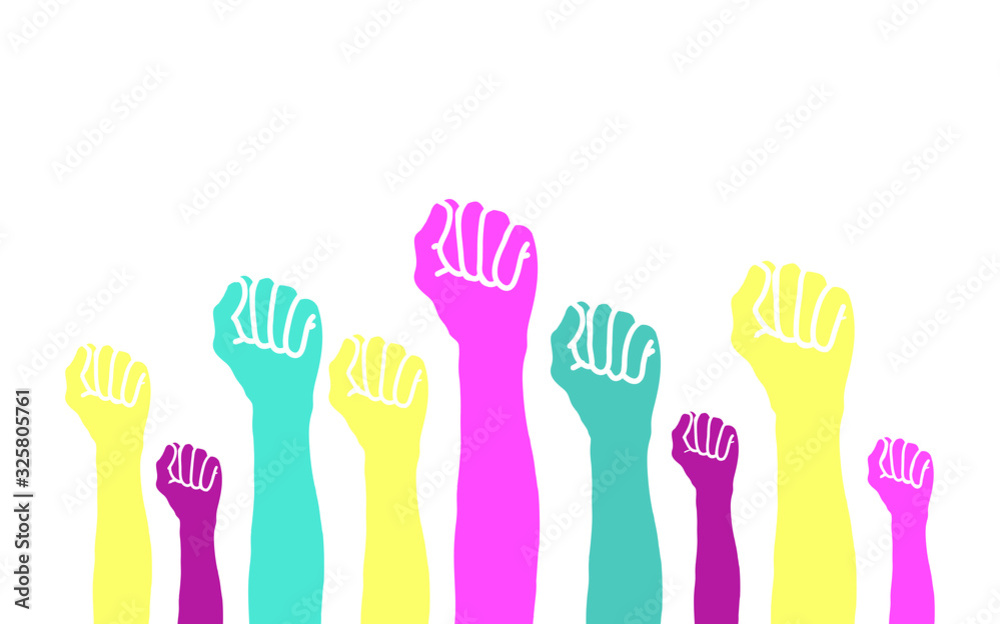 Obraz premium Protest hand vector illustration