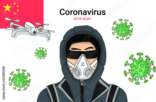 Coronavirus control, epidemic vector illustration