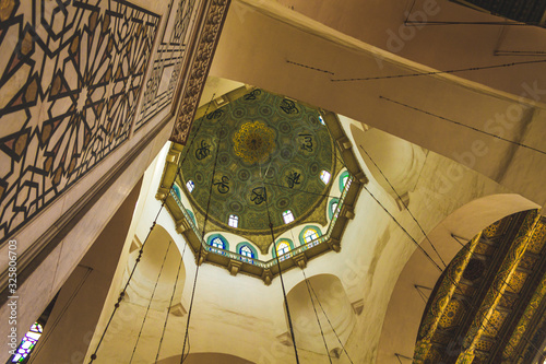 Interior shot of Omayad mosque in ancient City of Damascus (Syrian Arab Republic) photo