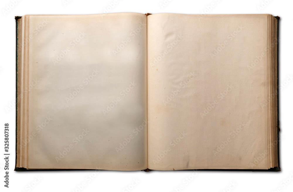 Blank Historic Old Book on White Background Blank Historic Old Book on White Background