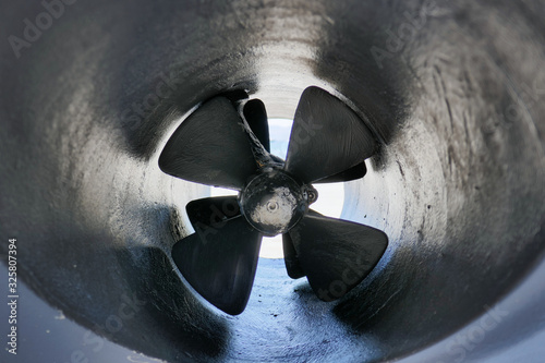 bow thrusters props closeup as a background photo