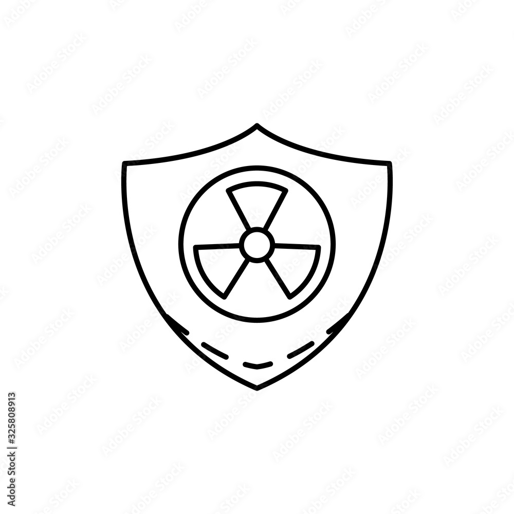 Radiation symbol, shield icon. Simple line, outline vector elements of nuclear energy icons for ui and ux, website or mobile application Radiation symbol, shield icon. Simple line, outline vector elements of nuclear energy icons for ui and ux, website or mobile application