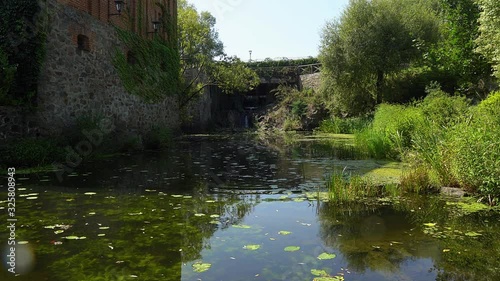 pond near the castle, lake near the historical of the paper mill in radomysl castle photo