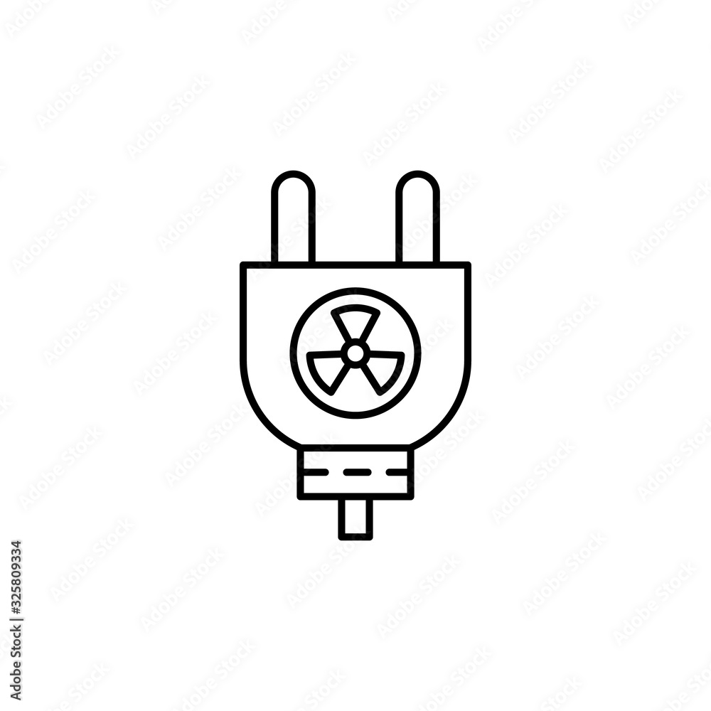 Radiation symbol, electrical plug icon. Simple line, outline vector elements of nuclear energy icons for ui and ux, website or mobile application Radiation symbol, electrical plug icon. Simple line, outline vector elements of nuclear energy icons for ui and ux, website or mobile application